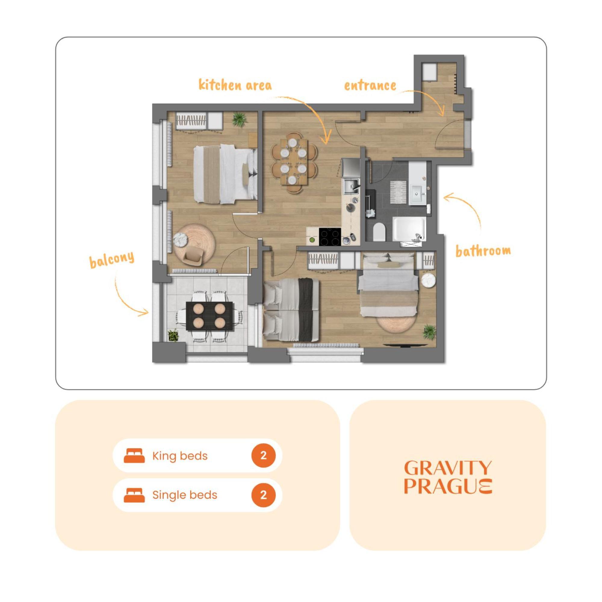 Bright 2Br - 4Th Floor, Balcony, Free Parking By Gravity Prague Praga Exterior foto